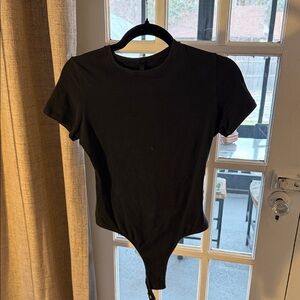 SKIMS Black Short Sleeve Bodysuit